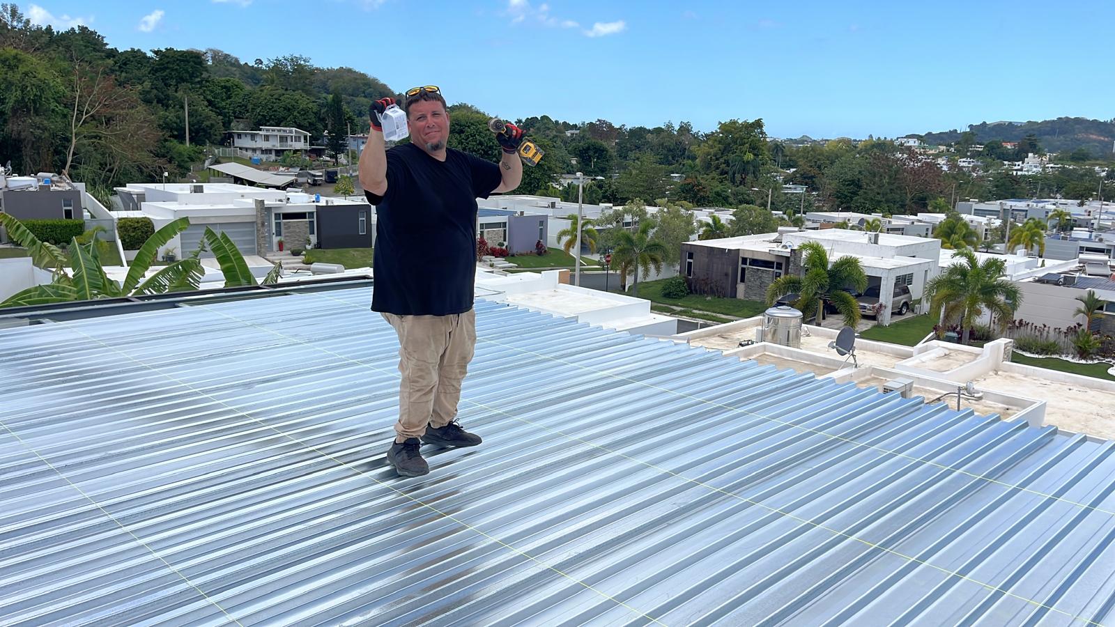 Metal roof panel installation