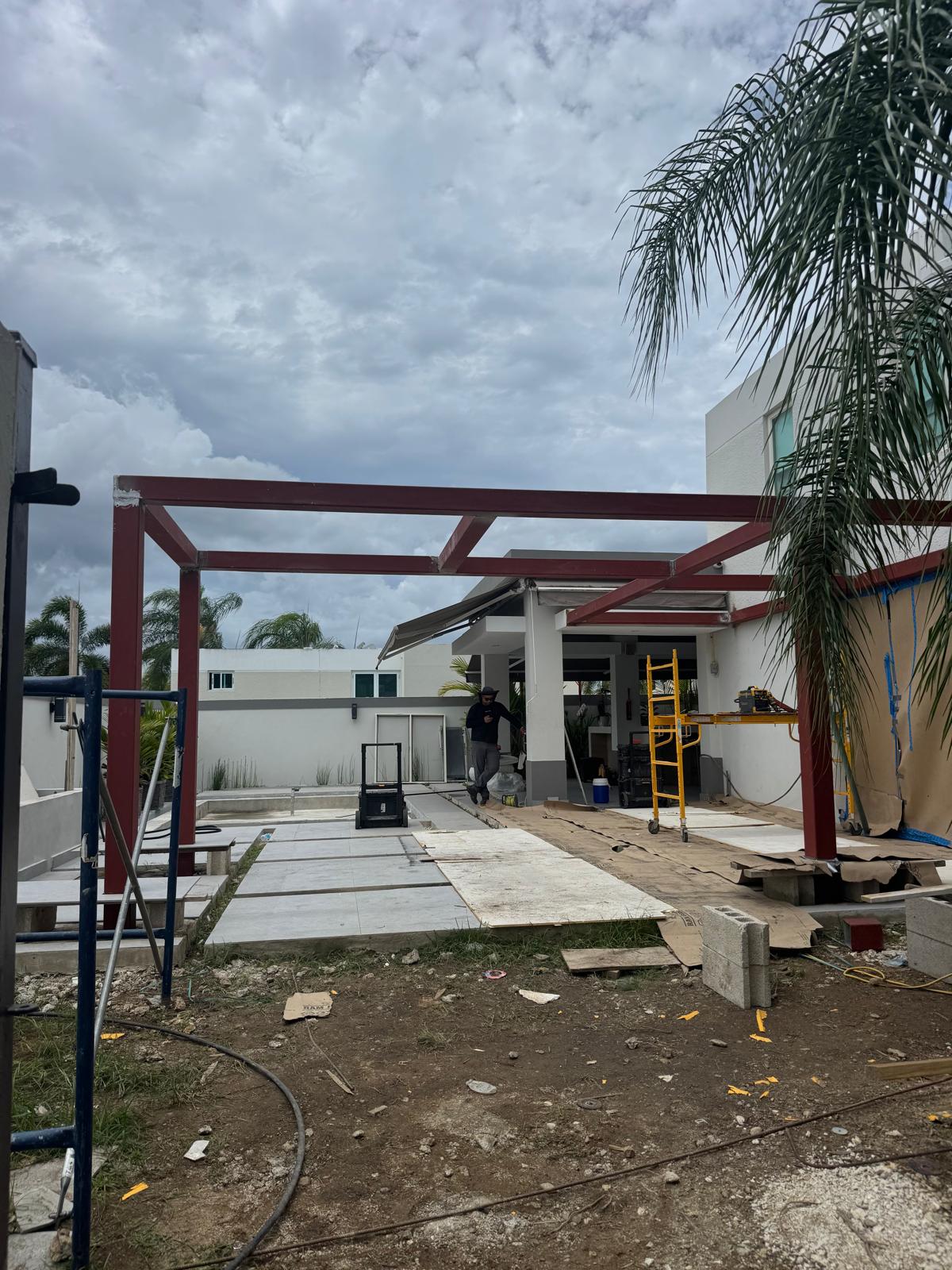 Steel pergola frame
