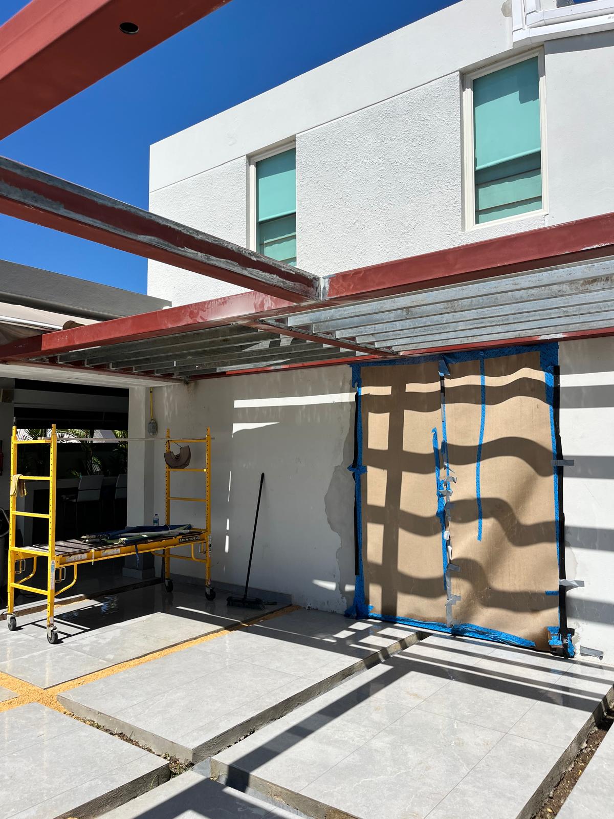 Steel pergola frame