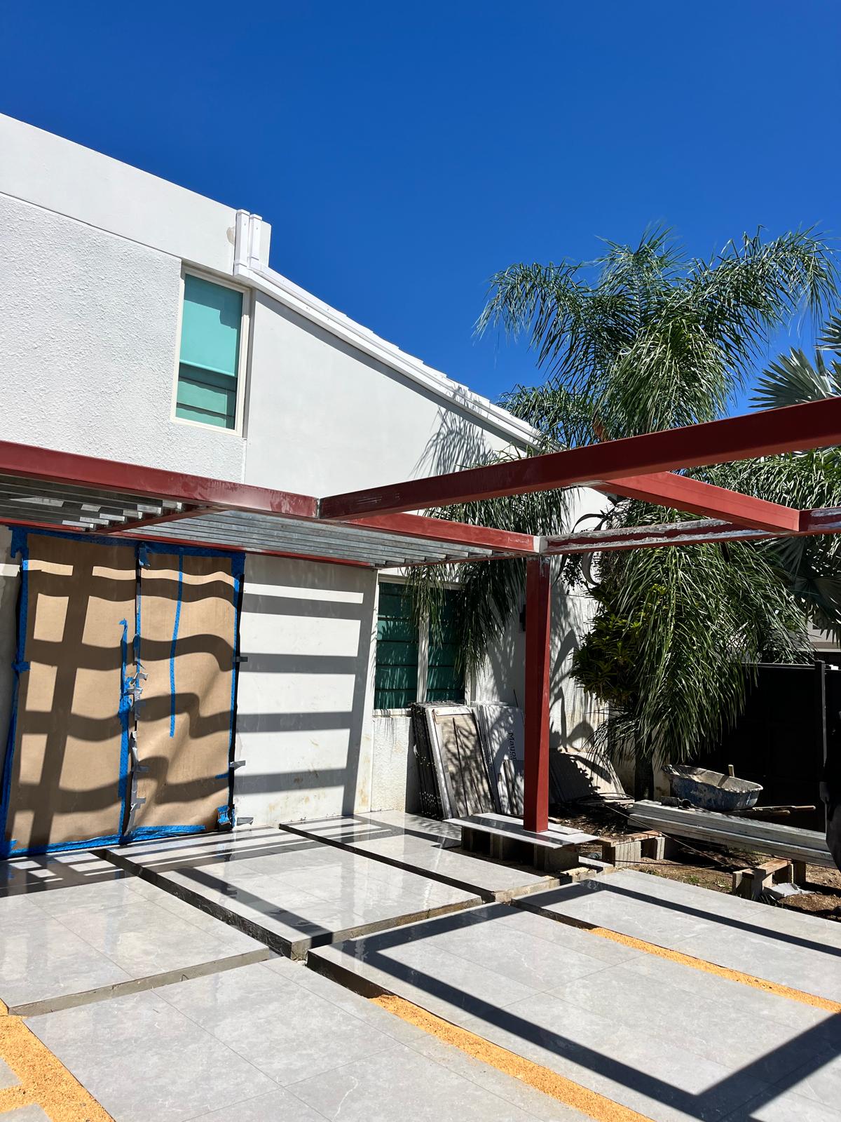 Steel pergola frame