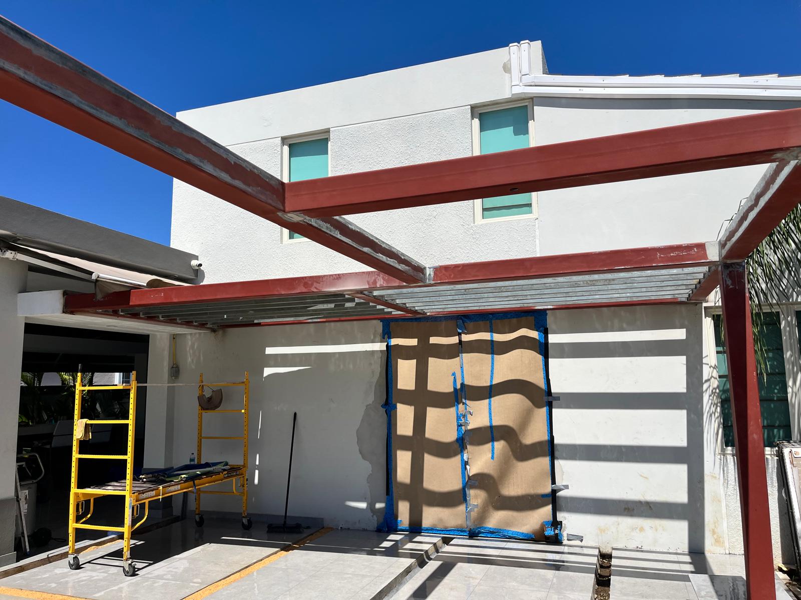 Steel pergola frame